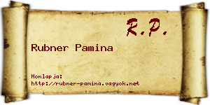Rubner Pamina névjegykártya
